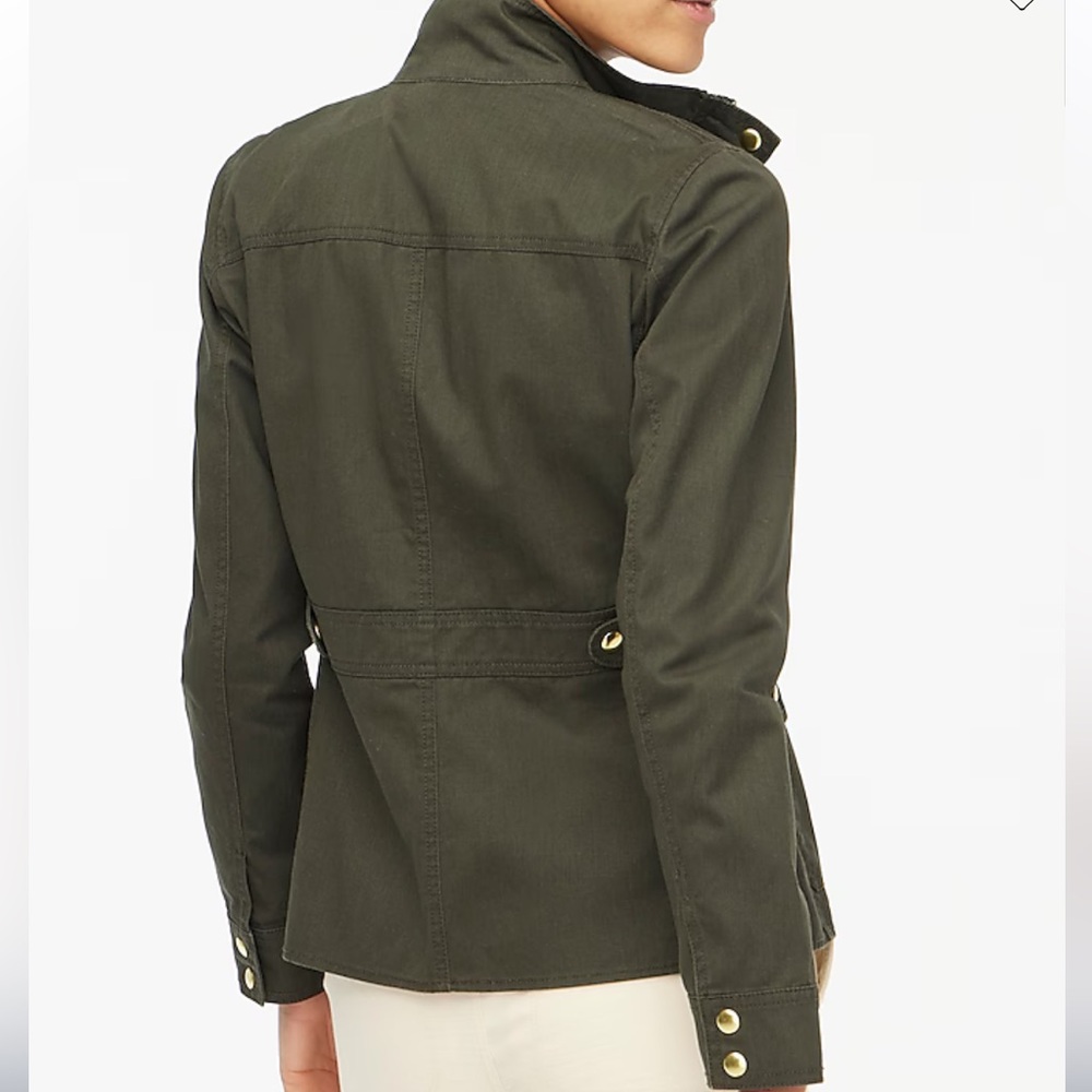 J.CREW Women’s Resin-Coated Twill Field Jacket Olive Size Small - Picture 2 of 10